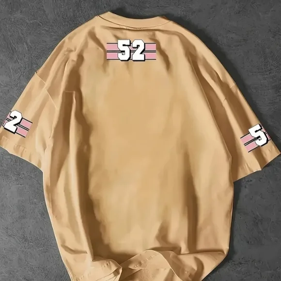 A White Street-Style T Featuring Bold Flame Graphics with The Numbers '52' - Picture 2 of 2